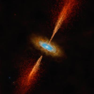 Artist’s impression of the disc and jet in the young star system HH 1177